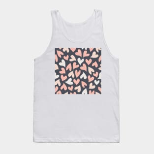 Dark Seamless Hearts Pattern Tank Top